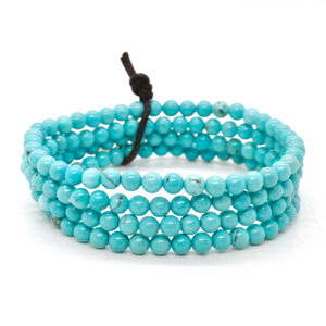 Delicate Turquoise Four Strand Stack Bracelet