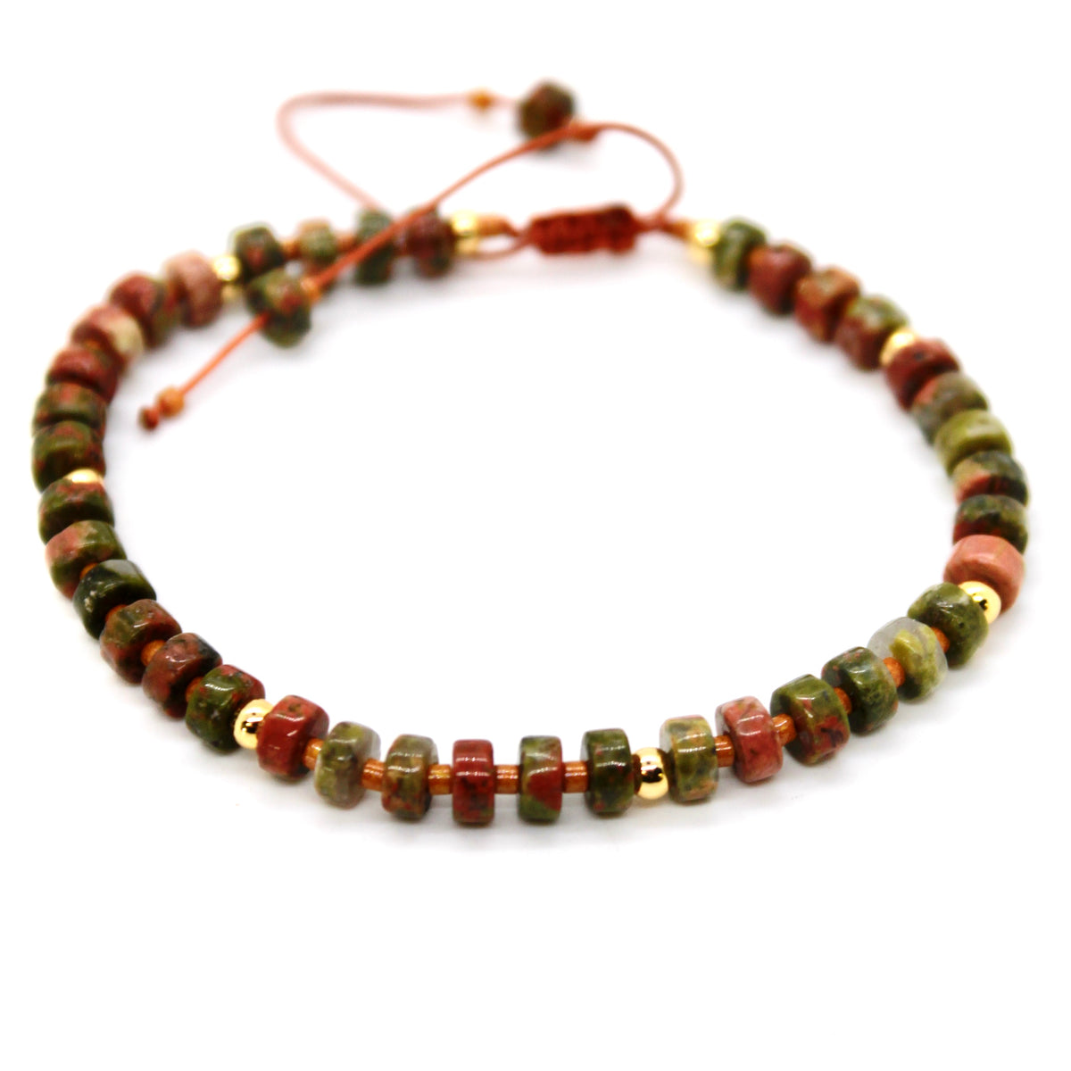 Unakite Single String Bracelet - B7-018B