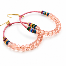 Load image into Gallery viewer, Crystal Beaded Hoop Earrings - E001-22
