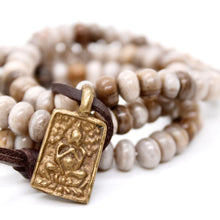 Load image into Gallery viewer, Silver Leaf Jasper Reversible Vintage Buddha Charm Bracelet -Buddha Collection-
