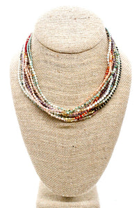 Semi Precious Stone Mix Delicate Necklace -Mini Collection- N3-127