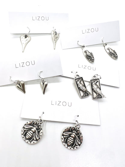 Silver Daisy Flower Hoop Earrings - E9-083