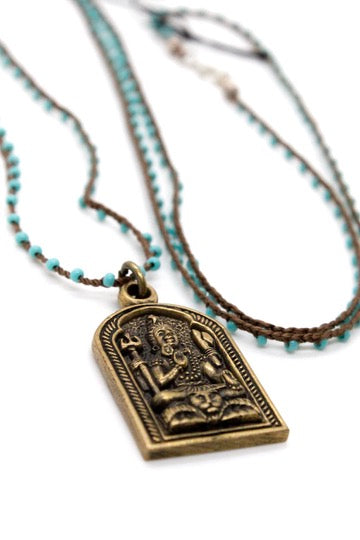 Buddha Necklace 37 - Long Buddha Crochet Necklace - One of a Kind -