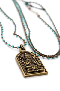 Buddha Necklace 37 - Long Buddha Crochet Necklace - One of a Kind -