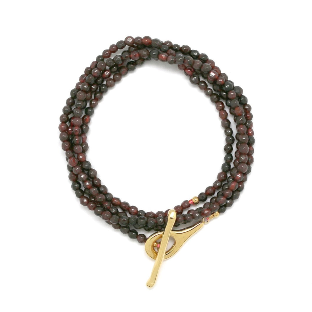 Luxury Faceted Garnet Stone Long Necklace - N2-2639G