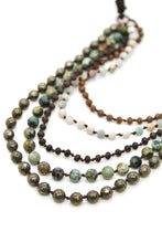 Load image into Gallery viewer, Semi Precious Stone Multi Strand Short Necklace -Layers Collection- N4-002
