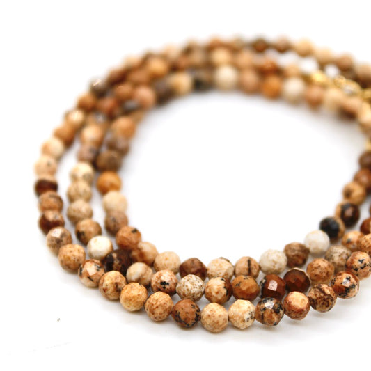 Short Picture Jasper Stone Necklace - N9-200PJ