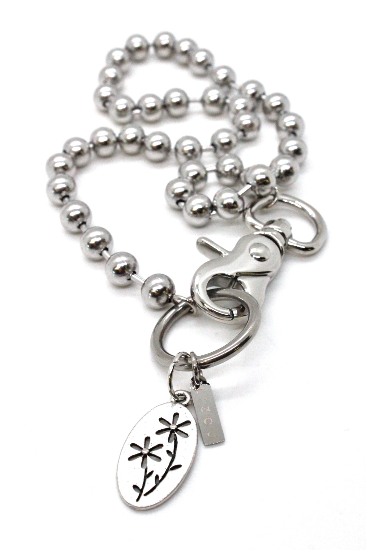 Wild Flowers Charm Necklace Silver Chain Claw Clasp