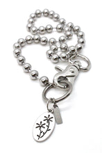 Load image into Gallery viewer, Wild Flowers Charm Necklace Silver Chain Claw Clasp
