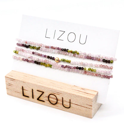 Delicate Faceted Mini Semi Precious Stone Mix Beaded Necklace - N9-010