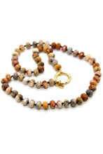 Load image into Gallery viewer, Hand-Knotted Short Faceted Crazy Agate Beaded Necklace - NLS-CLA2

