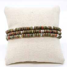 Load image into Gallery viewer, Unakite + Silver Bracelet Bundle
