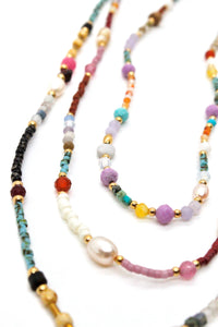 Rainbow Mix Miyuki Seed Bead Necklace -Seeds Collection-