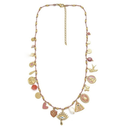 Heart and Nature Charm Necklace -  N2-2677
