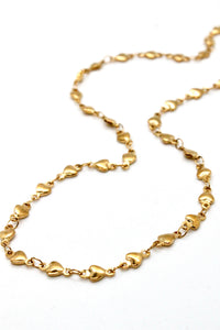 Continuous Gold Heart Chain Necklace -French Flair Collection-