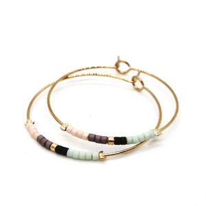 Miyuki Bead Mix Hoop Earrings - E8-038C