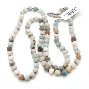 Hand Knotted Amazonite Bead Necklace - NL-AZ