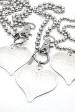 Load image into Gallery viewer, Large Hammered Heart Convertible Silver Chain Necklace
