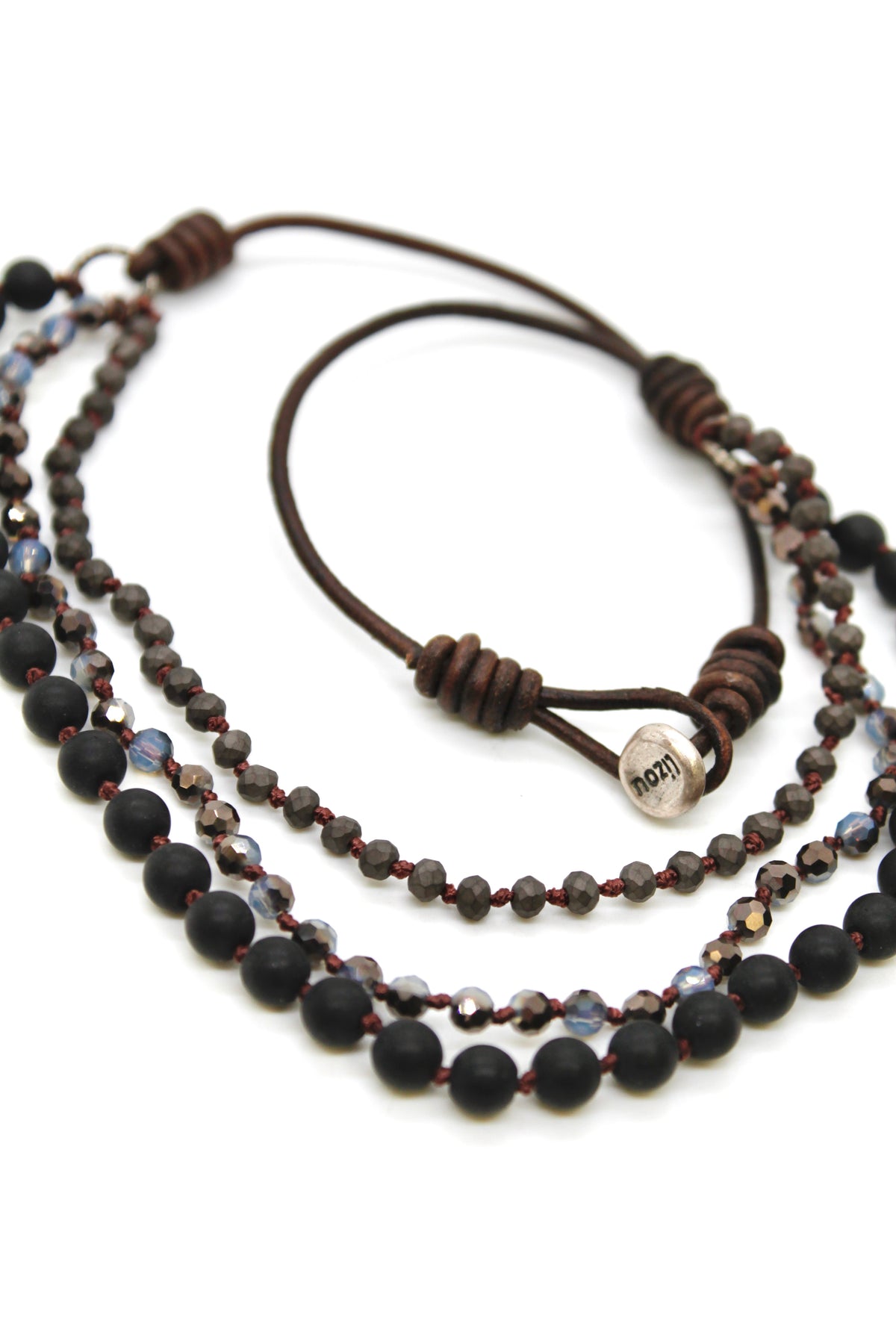 Semi Precious Stone Multi Strand Short Necklace - N4-011