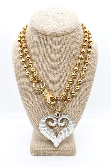 Open Heart Convertible Gold Chain Necklace