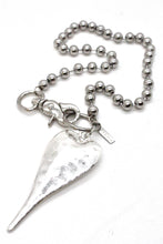 Load image into Gallery viewer, Extra Large Silver heart Necklace Single Silver Chain Claw Clasp
