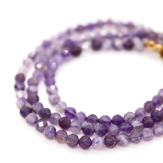 Short Amethyst Stone Necklace - N9-200AM