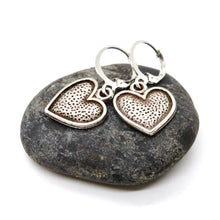 Load image into Gallery viewer, Textured Heart Small Earrings
