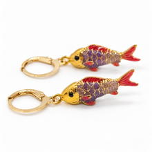 Load image into Gallery viewer, Colorful Enamel Fish Dangle Earrings  - E4-477F
