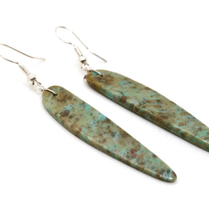 Navajo American Indian Simple Turquoise Stone Earrings