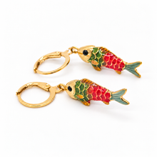Load image into Gallery viewer, Colorful Enamel Fish Dangle Earrings  - E4-477B
