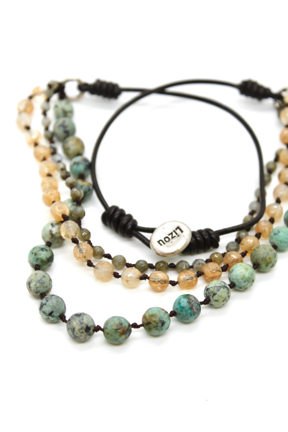Semi Precious Stone Multi Strand Short Necklace - N4-005