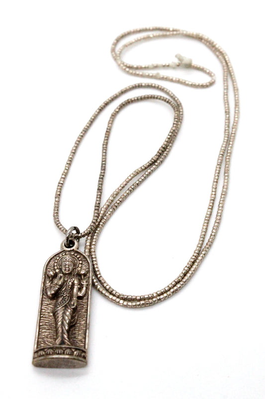 Buddha Necklace 18 - Reversible African Beads - One of a Kind -