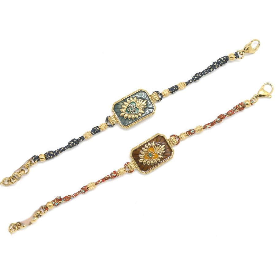 Heart and Eye Braided Bracelet - B4-019