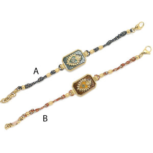 Heart and Eye Braided Bracelet - B4-019