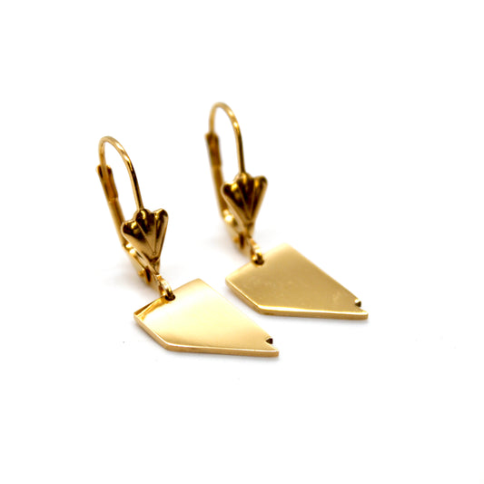 Nevada State Gold Plated Charm Earrings - E9-200 GNV
