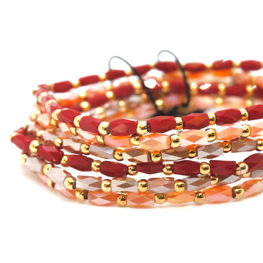 Glass and Gold Stackable Faceted Bracelet -French Flair Collection-