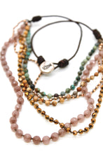 Load image into Gallery viewer, Semi Precious Stone Multi Strand Short Necklace - NLS-Dirt
