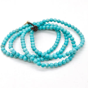 Delicate Turquoise Four Strand Stack Bracelet