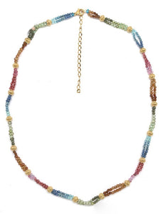 Double Strand Rainbow Faceted Agate Necklace - N2-2641