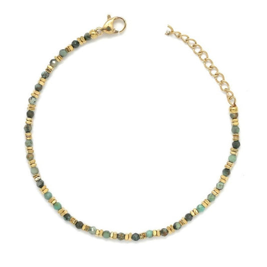 Faceted Pyrite and 18K Gold Plate Delicate Bracelet - B4-028AT