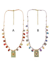Load image into Gallery viewer, Evil Eye Heart Multi Charm Colorful Necklace - N2-2576
