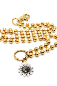 Sunflower Style Pendant Convertible Gold Chain Necklace