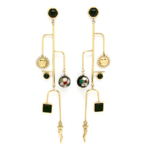 Load image into Gallery viewer, Museum Style Sun and Pepper Mobile Earrings - E4-306
