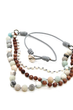Load image into Gallery viewer, Semi Precious Stone Multi Strand Short Necklace -N4-008
