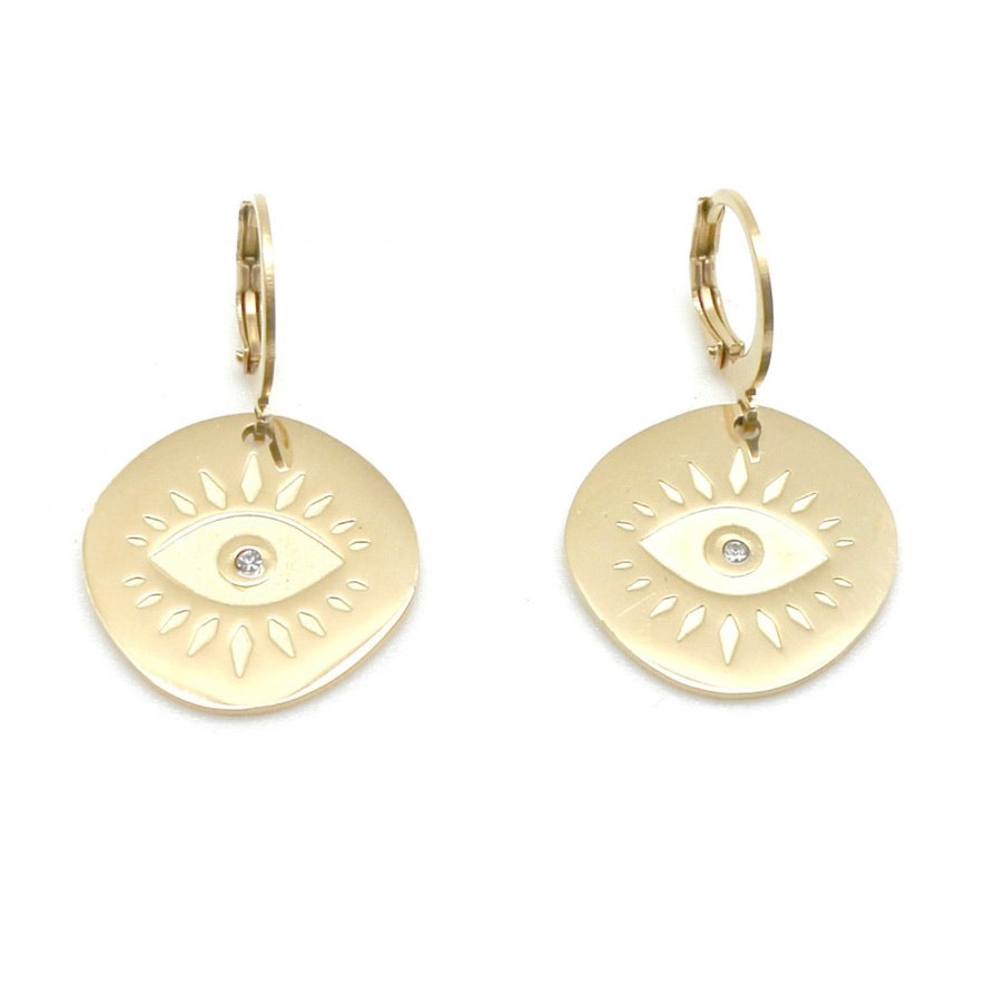 Gold Evil Eye Earrings - E4-321