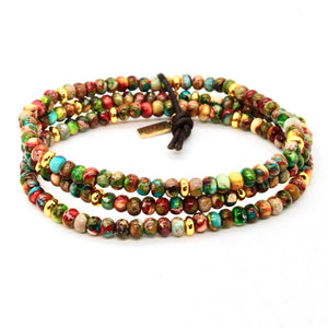 Rainbow Jasper 2 + Gold Bracelet Bundle