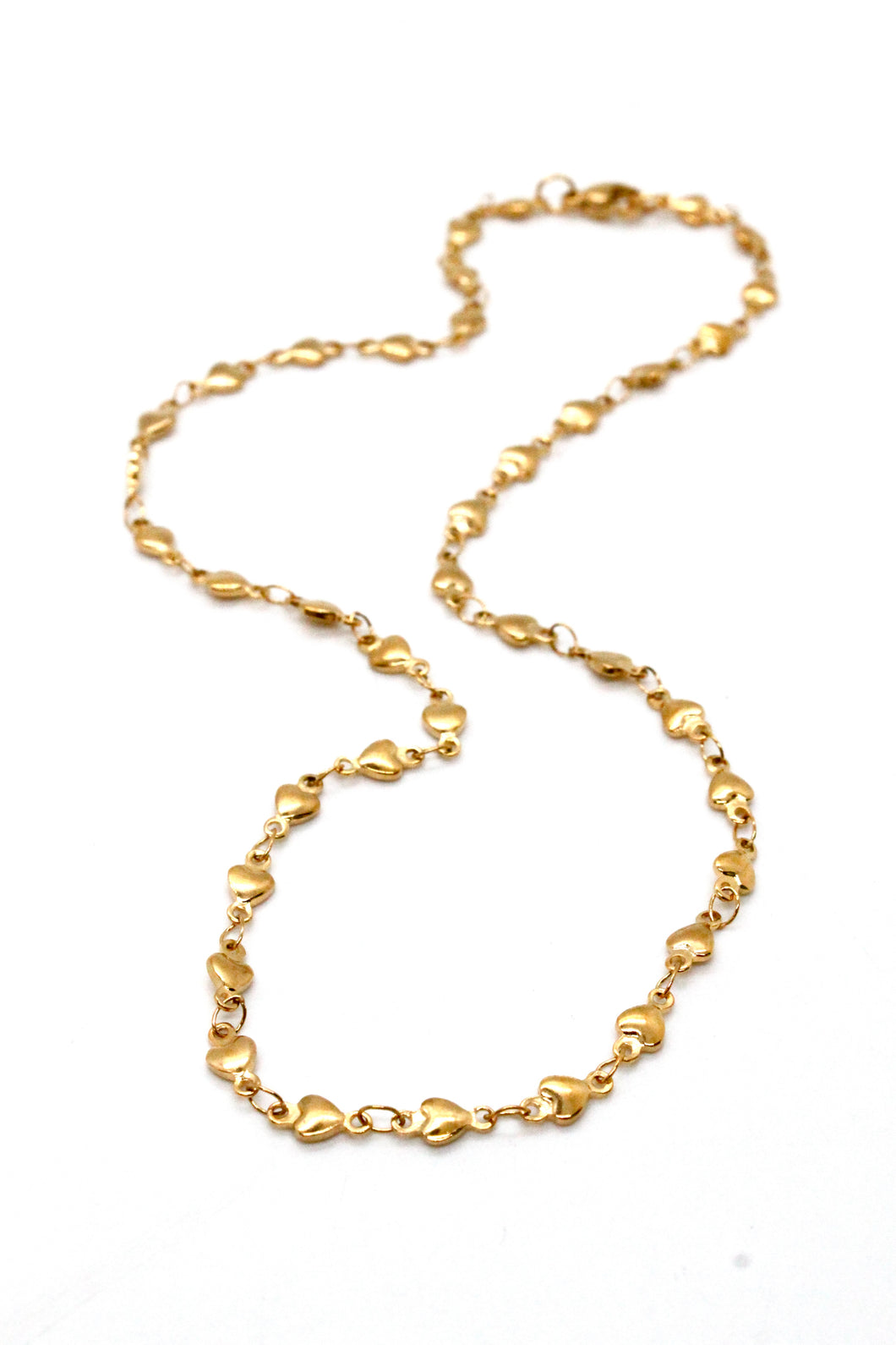 Continuous Gold Heart Chain Necklace -French Flair Collection-