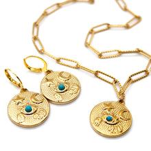 Load image into Gallery viewer, Evil Eye Turquoise Earrings - E9-110
