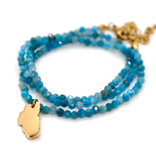 Load image into Gallery viewer, Lake Tahoe Mini Stone Gold Charm Necklace

