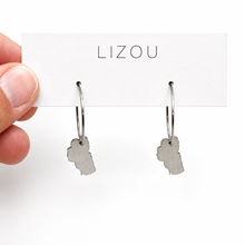 Load image into Gallery viewer, Large Delicate Silver Tahoe Charm Hoop Earrings - E9-201SL
